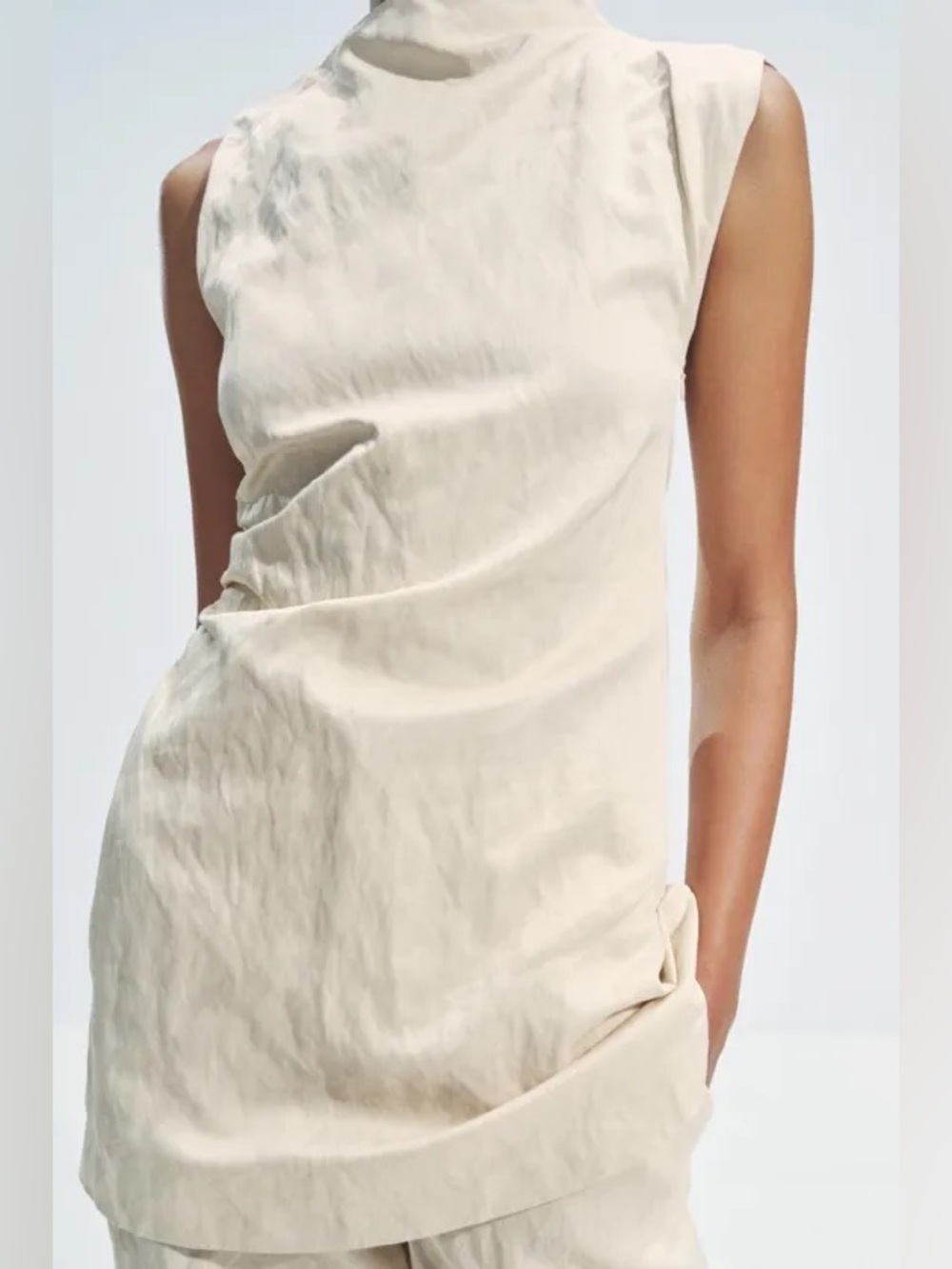 Cream Textured Shirt - Picture 4 of 5